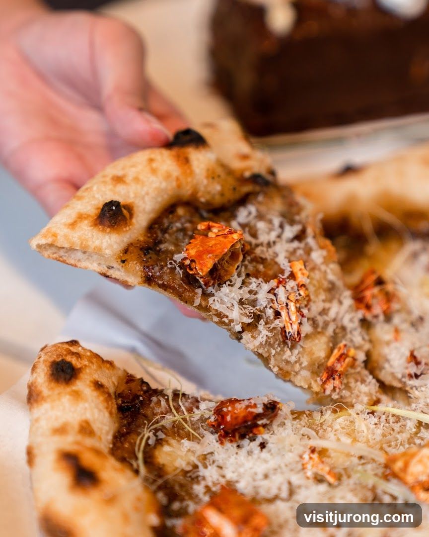 Close-up of a slice of pizza