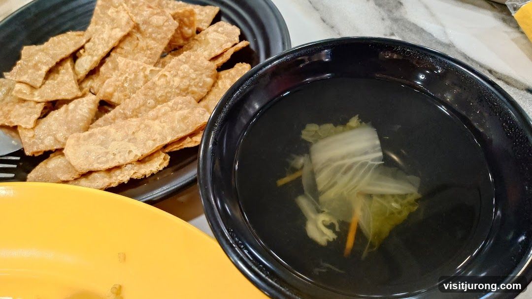 Fried Wonton Strips and Soup