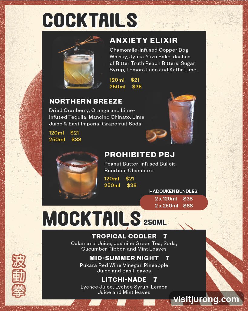 Cocktails and Mocktails Menu
