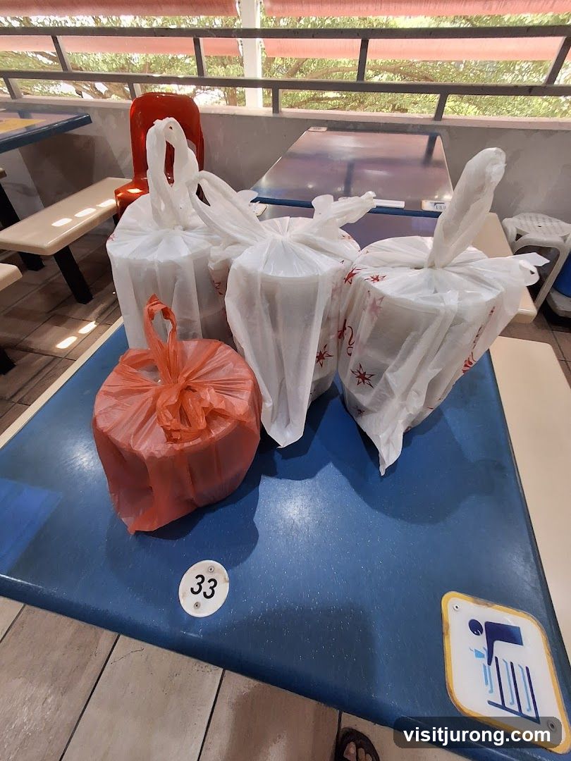 Takeaway Food Bags on Table