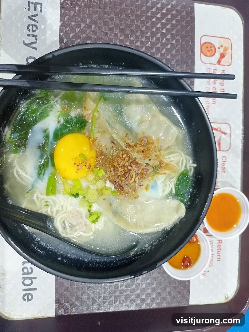 Noodle Soup with Egg and Dumplings