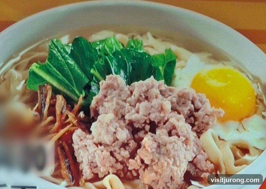 Noodle Soup with Minced Pork and Egg