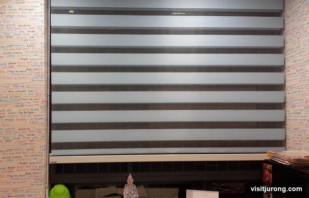 Wall with handwritten notes and blinds
