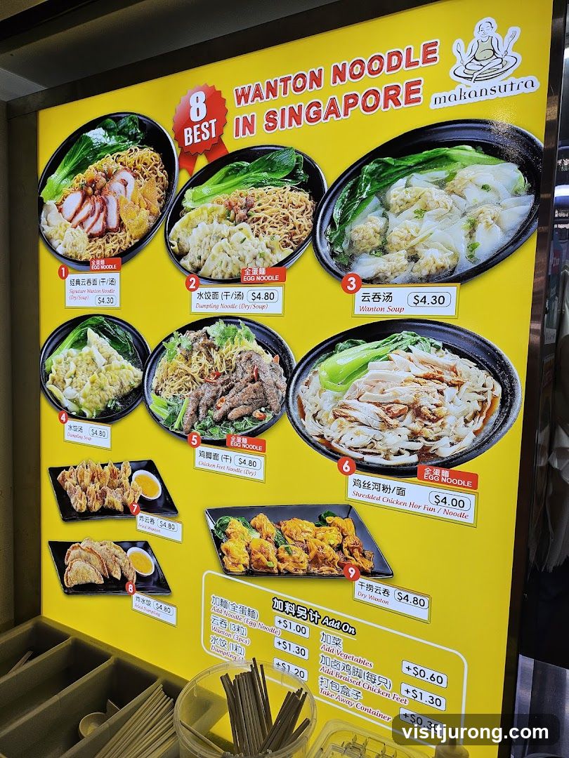 Wonton Noodle Menu