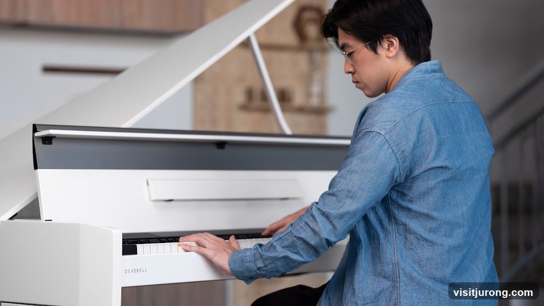 Man playing a digital piano