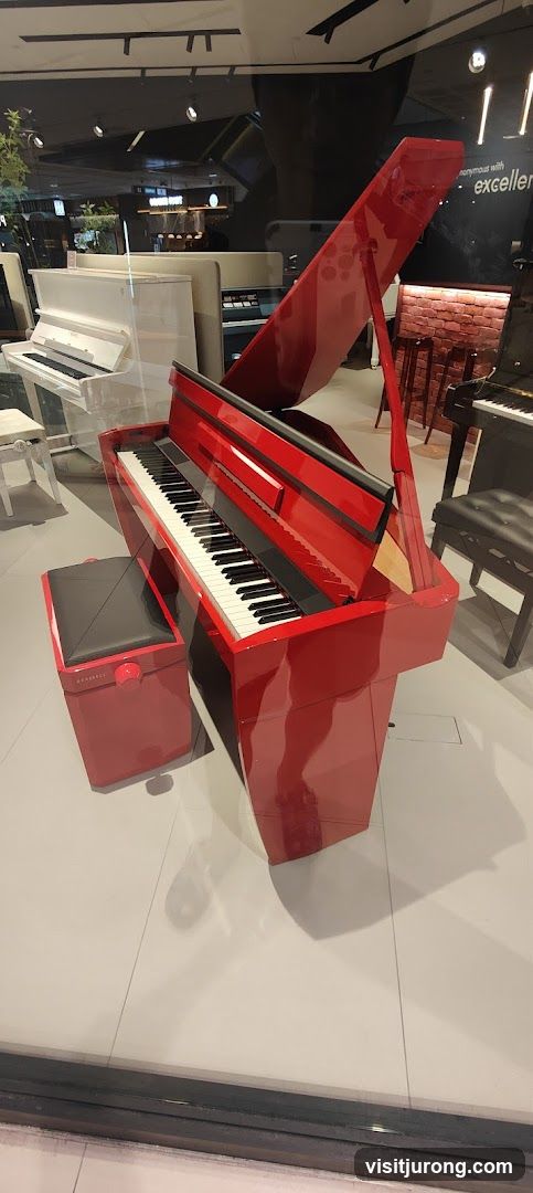 Red Grand Piano Display