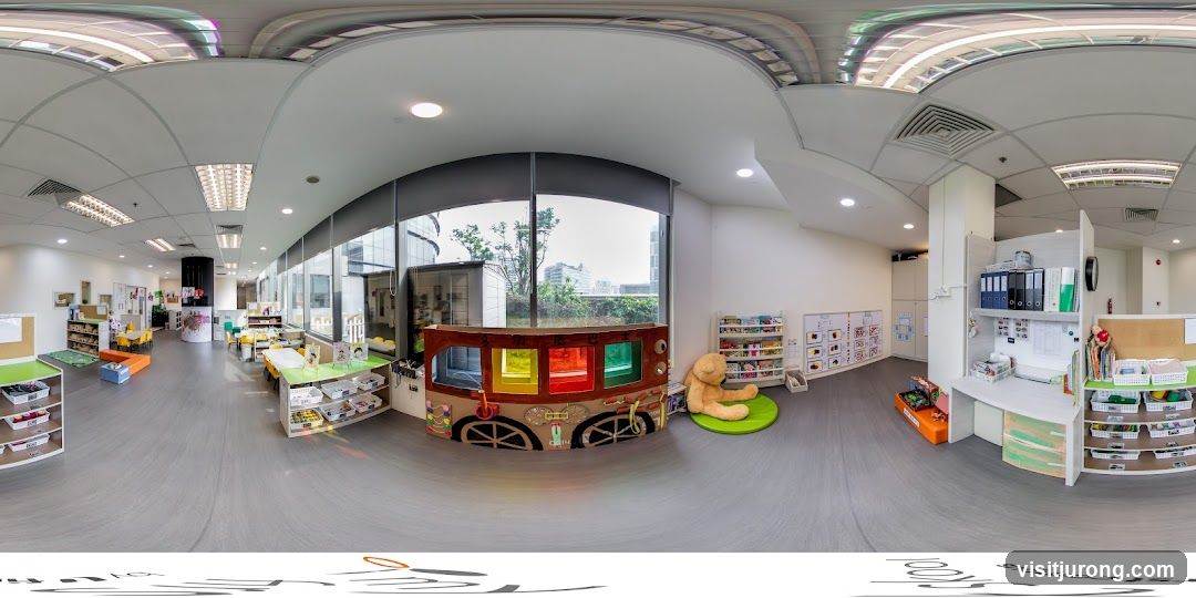 Classroom interior with play area