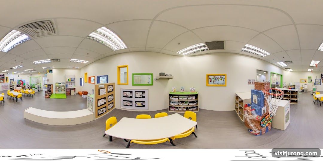 Classroom with tables and chairs