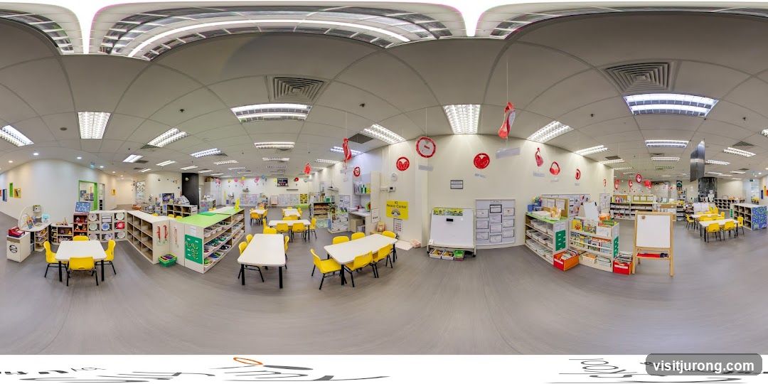 Classroom with tables and chairs