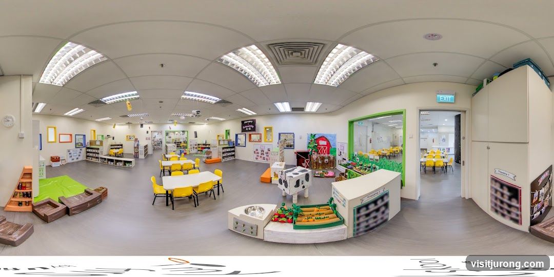 Classroom with farm-themed decorations