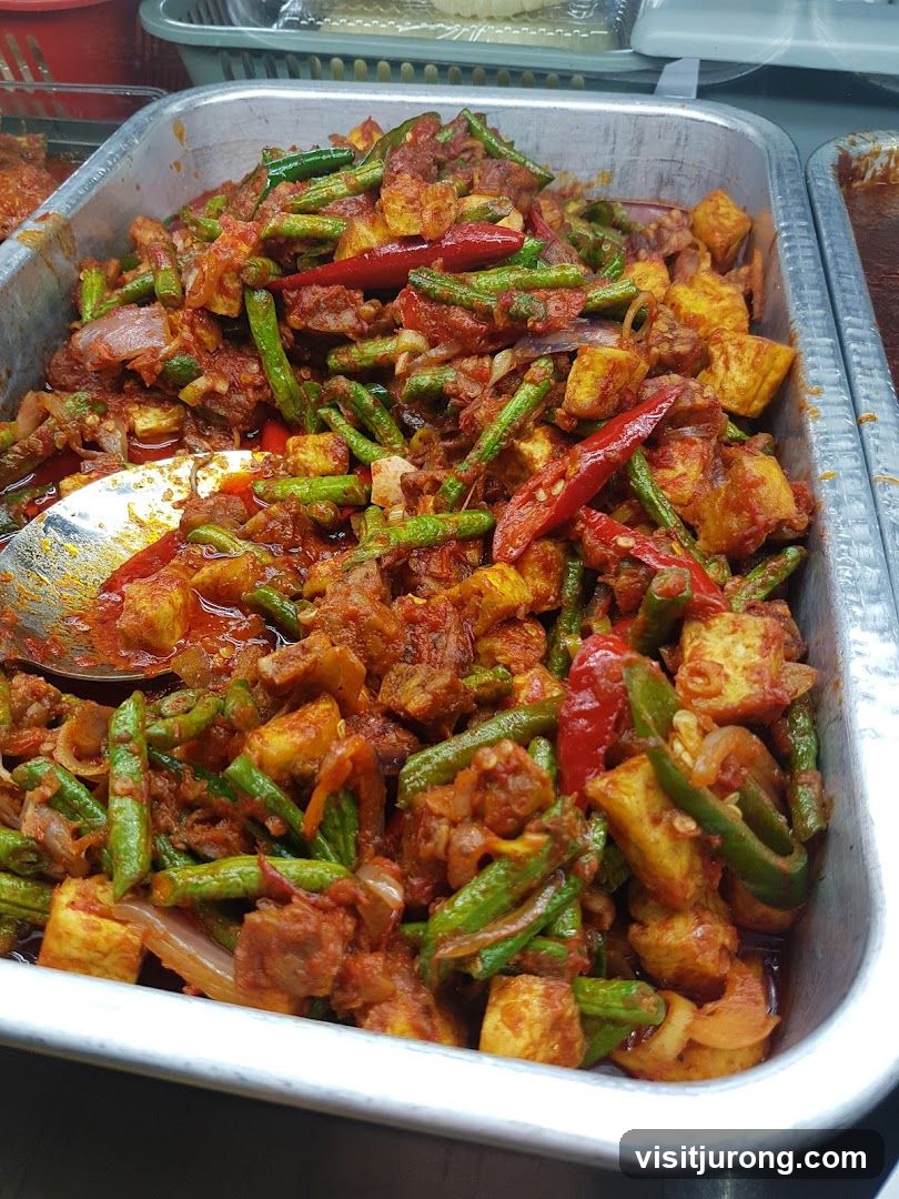 Stir-fried dish with green beans and tofu