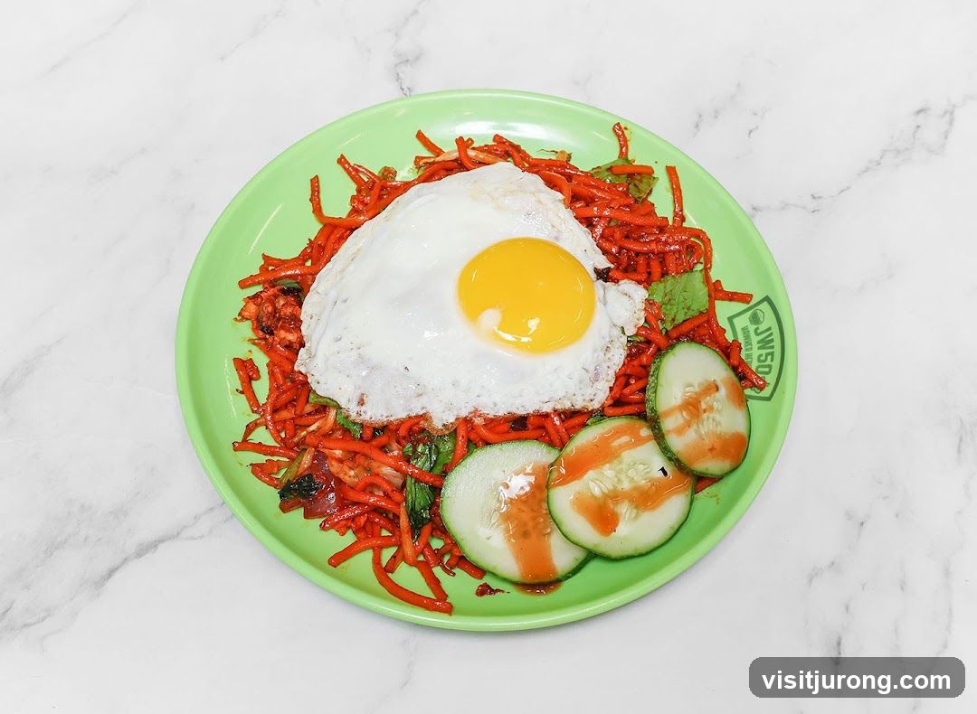 Noodles with Fried Egg and Cucumber