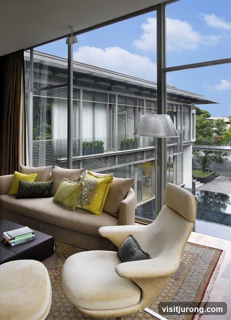Modern Living Room with Large Windows