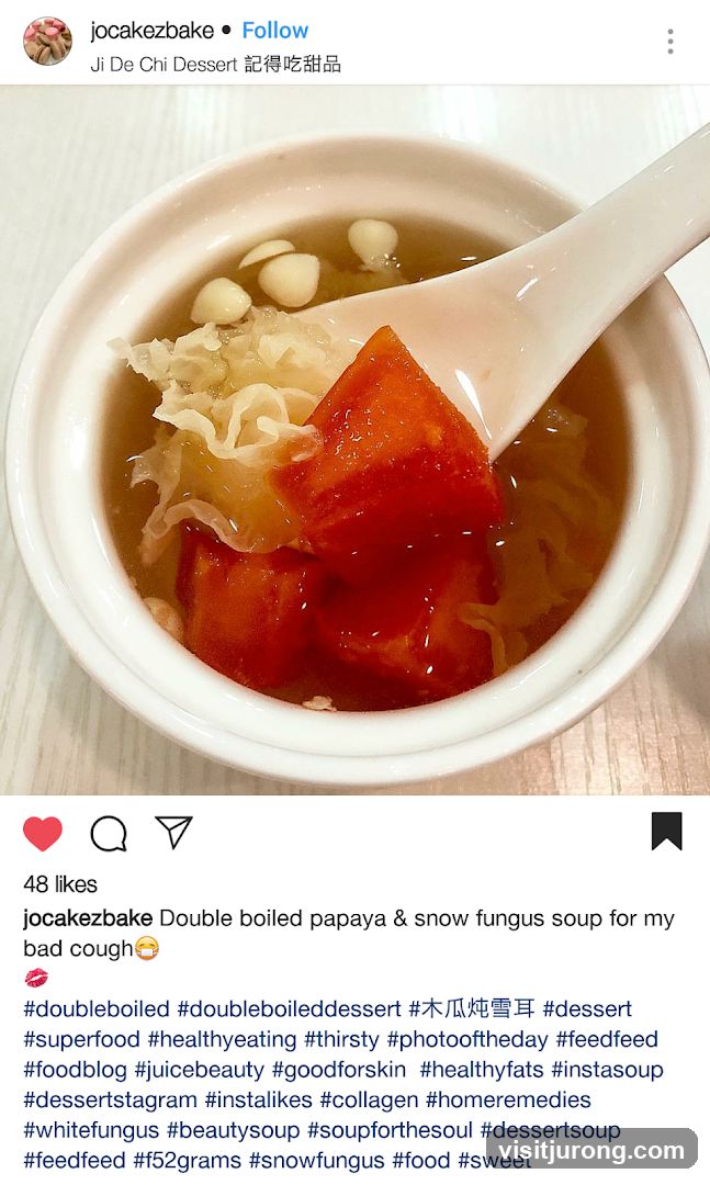 Double Boiled Papaya and Snow Fungus Soup