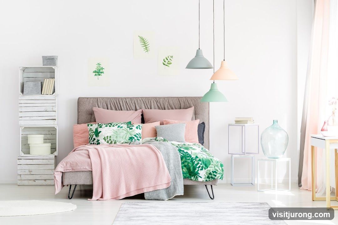 Bedroom with botanical theme