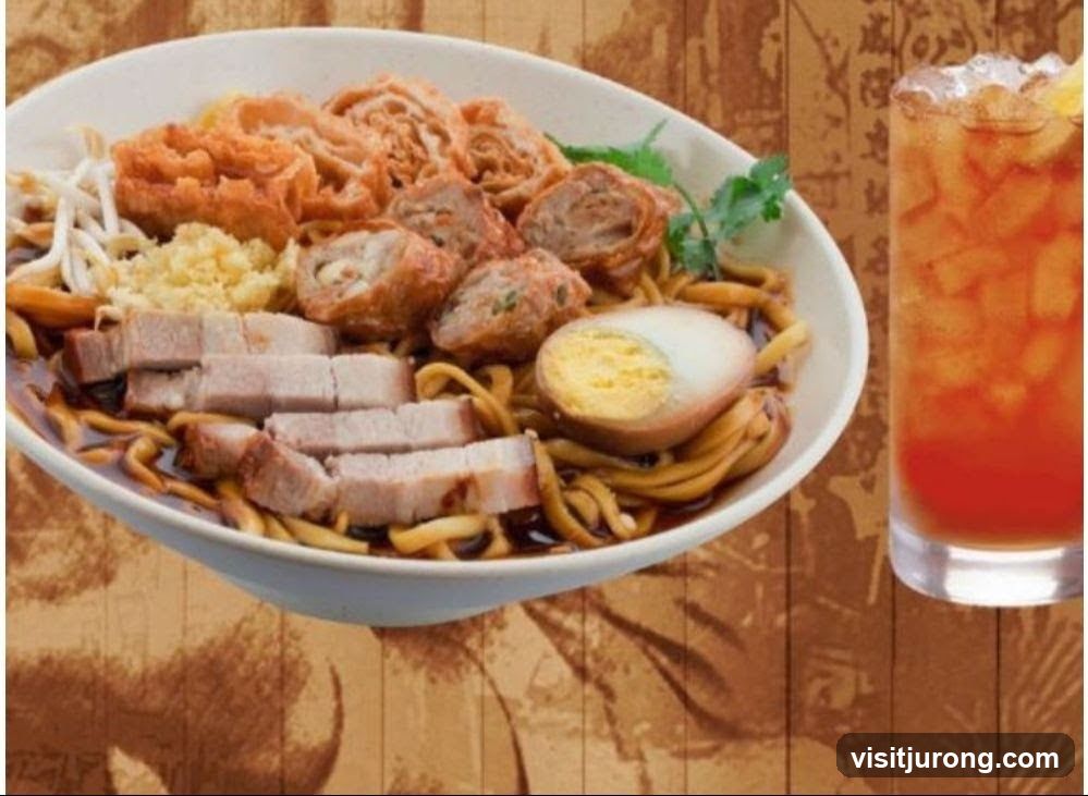 Noodle Dish with Drink