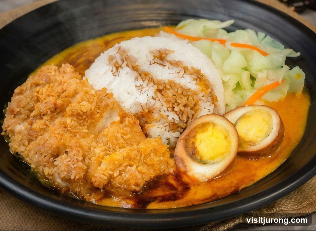 Curry Rice with Fried Chicken and Egg