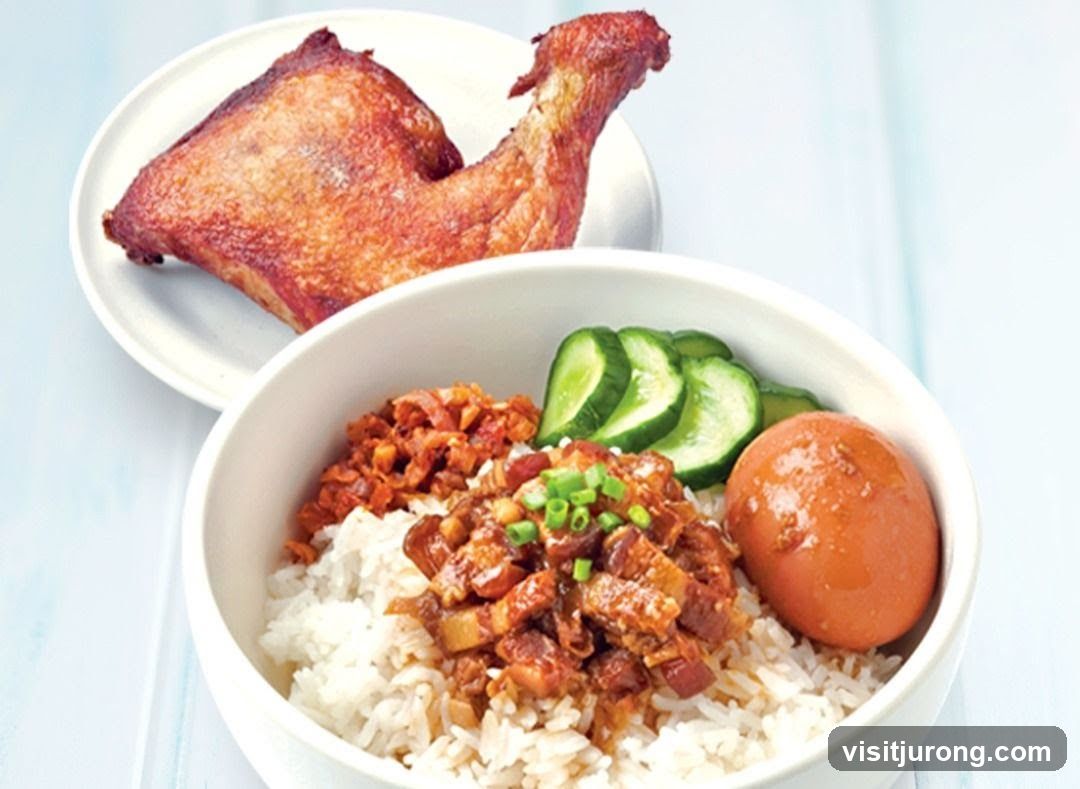 Braised Pork Rice with Fried Chicken