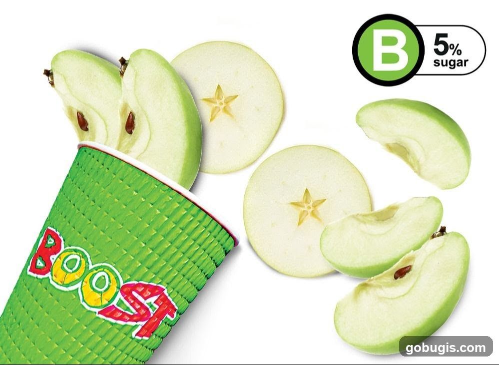 Boost Juice Cup with Apple Slices
