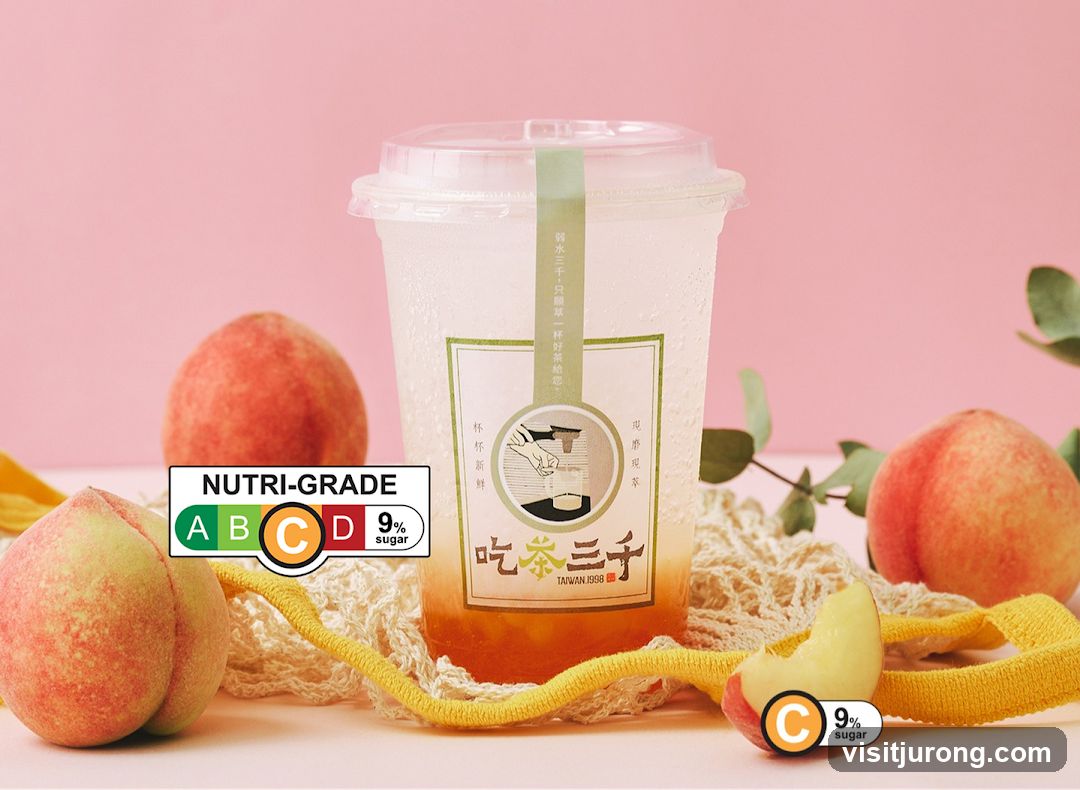 Peach Tea Drink with Nutri-Grade Label