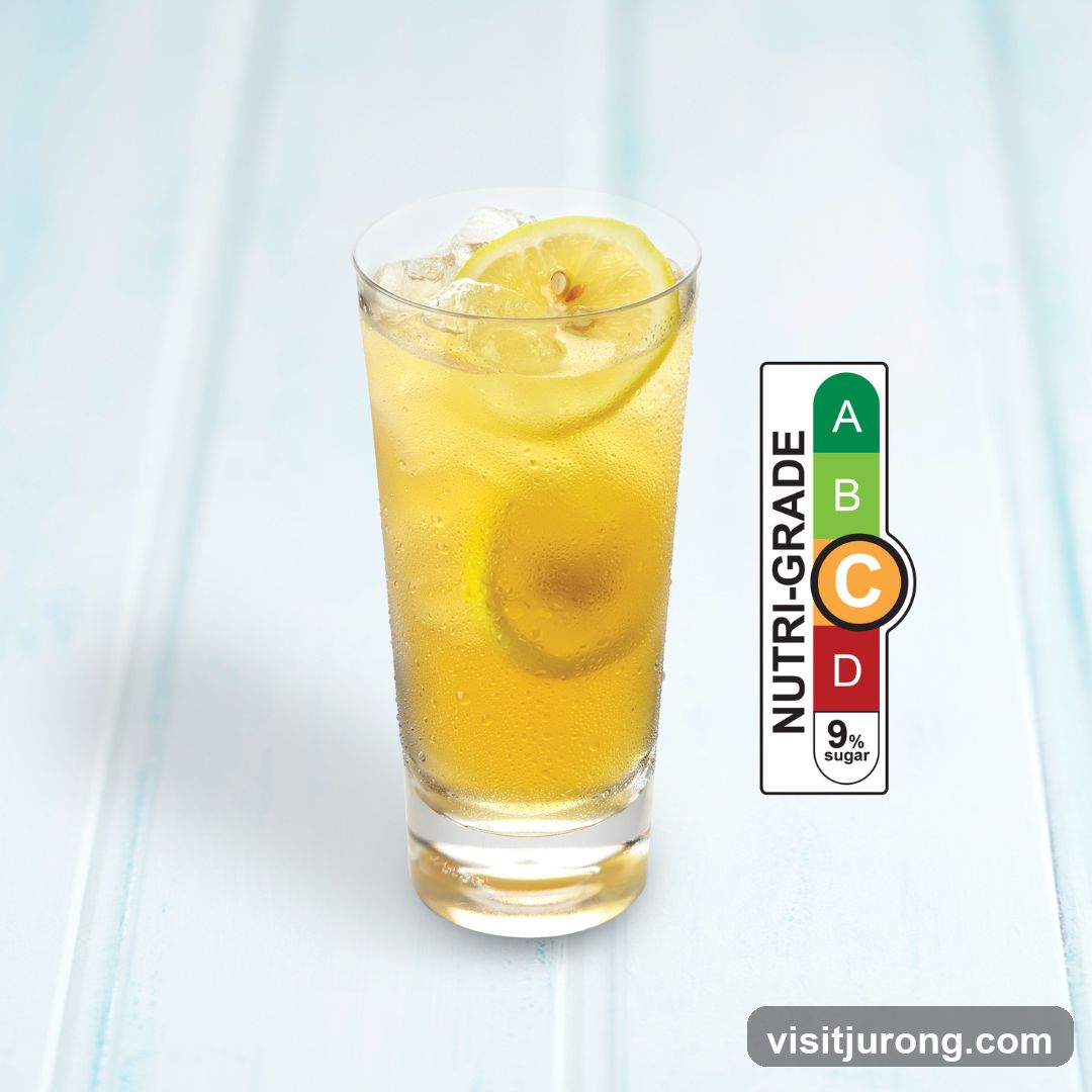 Iced Lemon Tea with Nutri-Grade Label