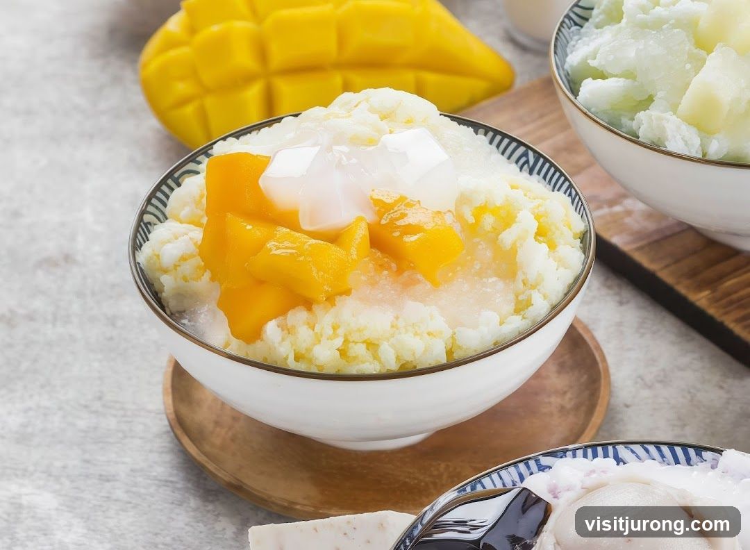 Mango shaved ice dessert