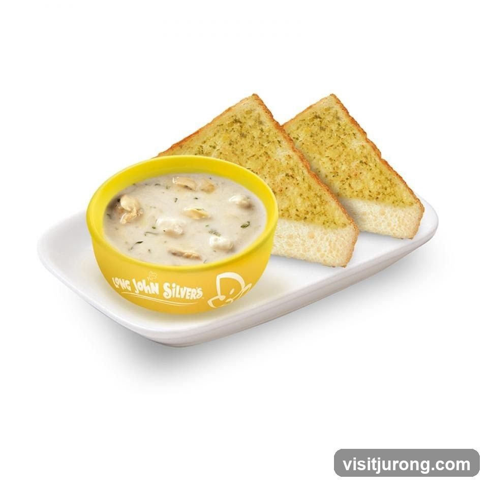 Creamy Soup with Garlic Bread