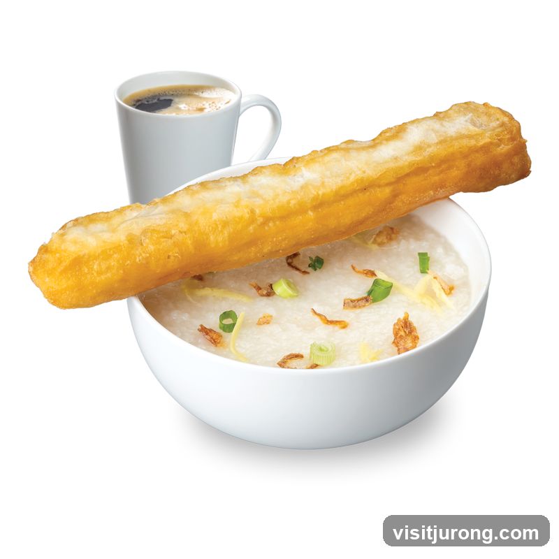 Congee with Fried Dough Stick and Coffee