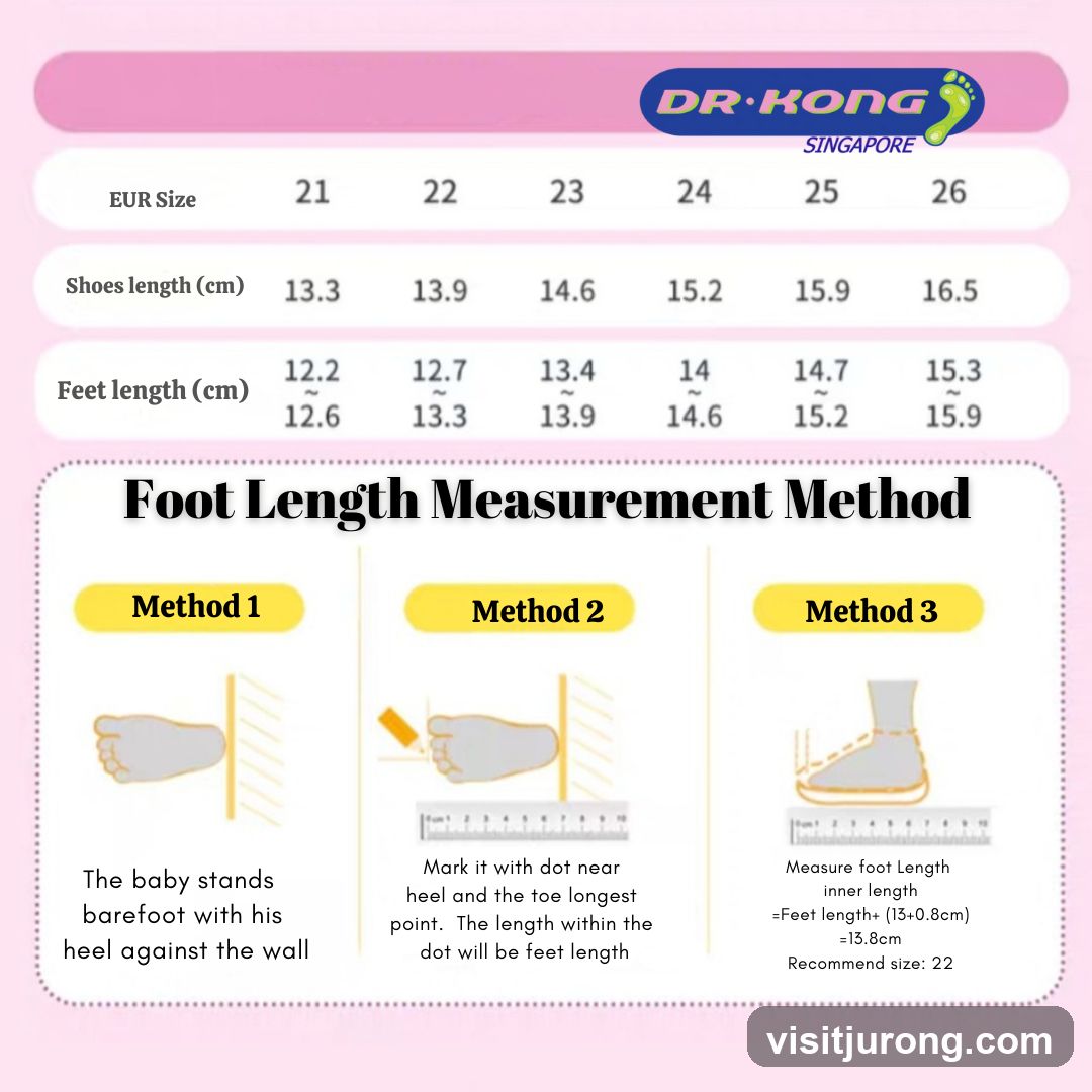 DR·KONG SINGAPORE Foot Length Measurement Guide