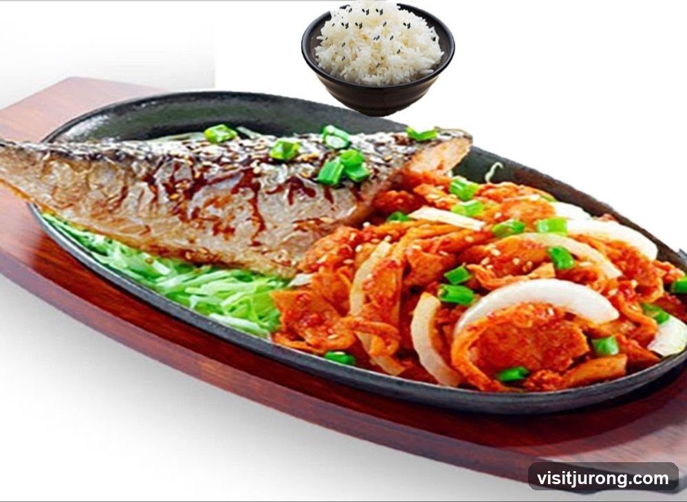 Sizzling Fish and Kimchi with Rice