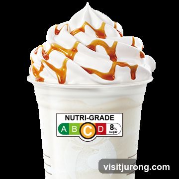 Caramel Frappuccino with Nutri-Grade label