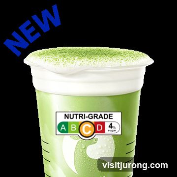 Matcha drink with Nutri-Grade label