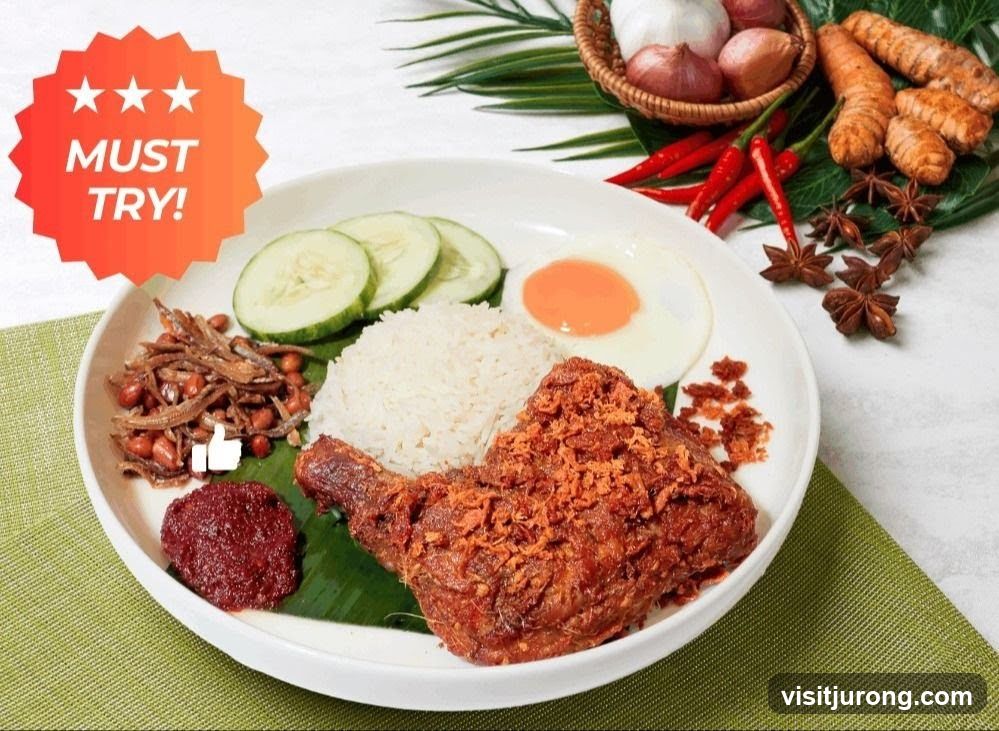 Nasi Lemak with Fried Chicken