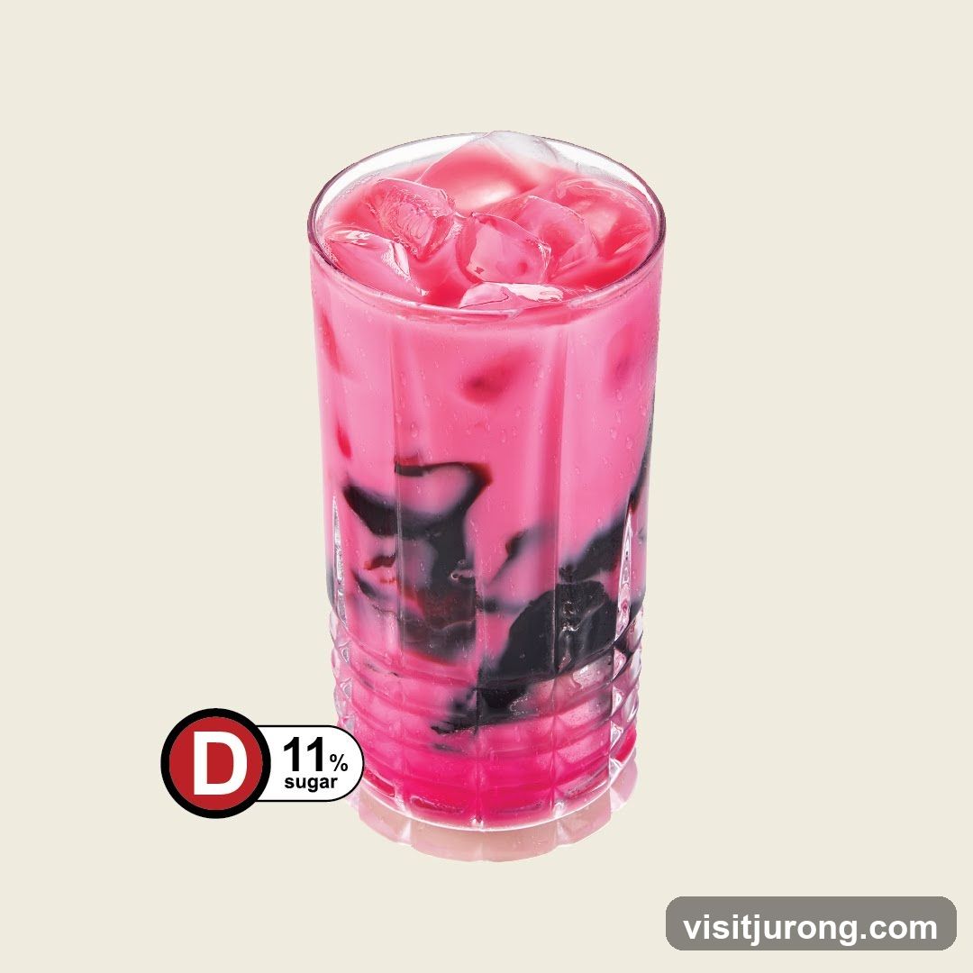 Pink Drink with Black Jelly and Ice
