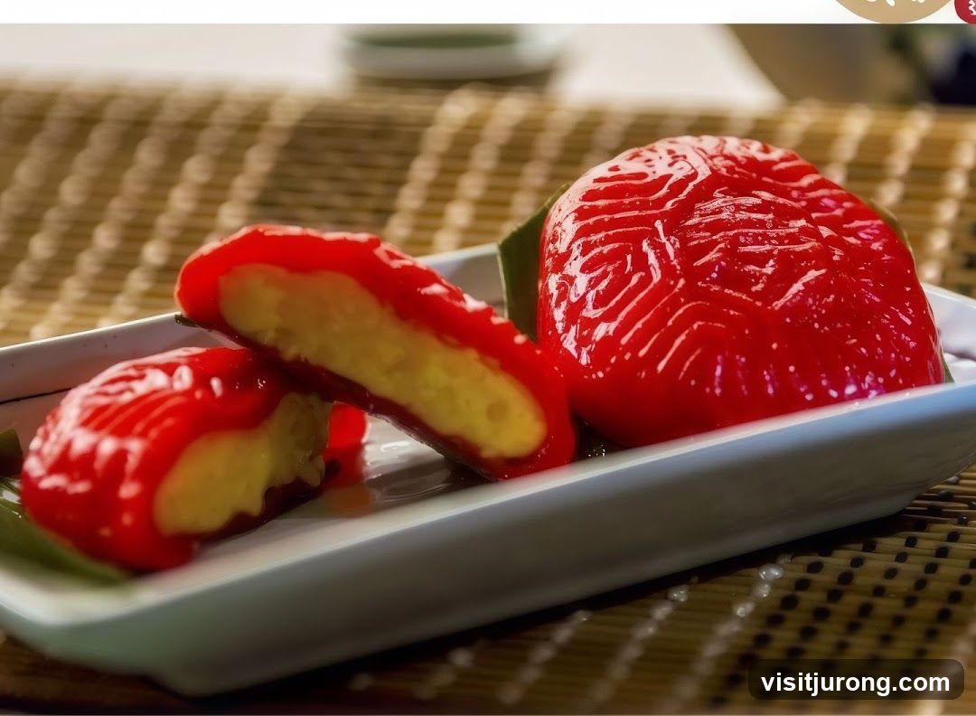 Red Mochi with Yellow Filling
