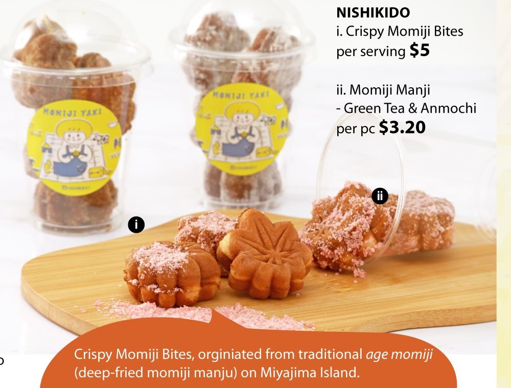 Nishikido crispy momiji bites and green tea anmochi at Isetan Momiji Matsuri, Jurong Point