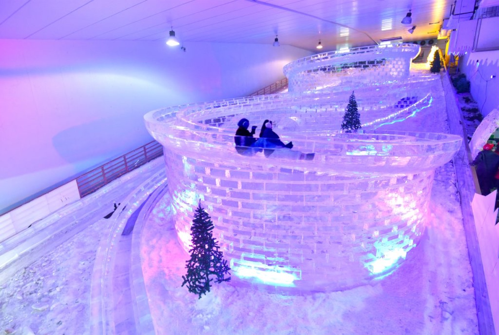 Glacier Luge ice slide at Snow City Singapore